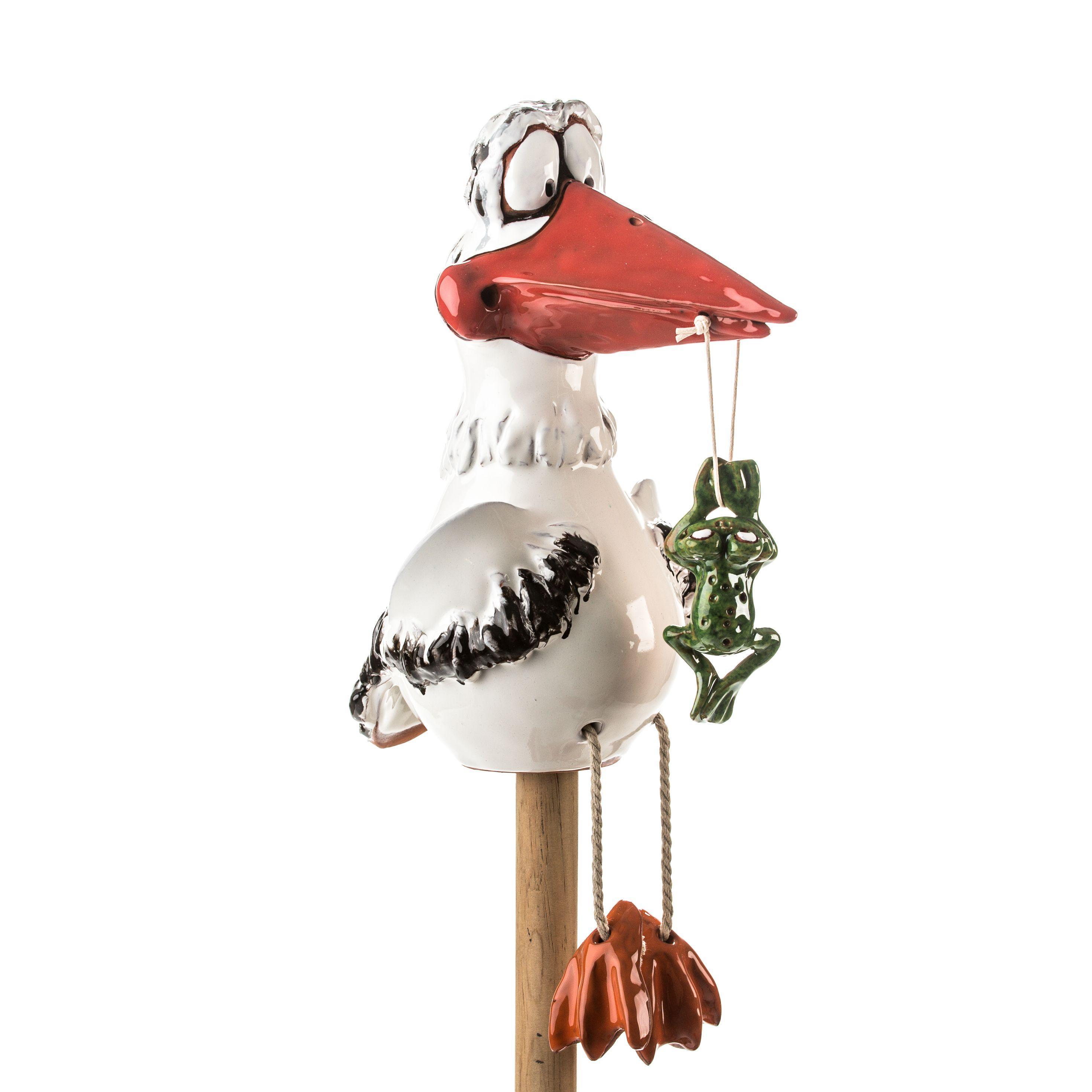 Storch Gartenstecker Studioaufnahme Seite
