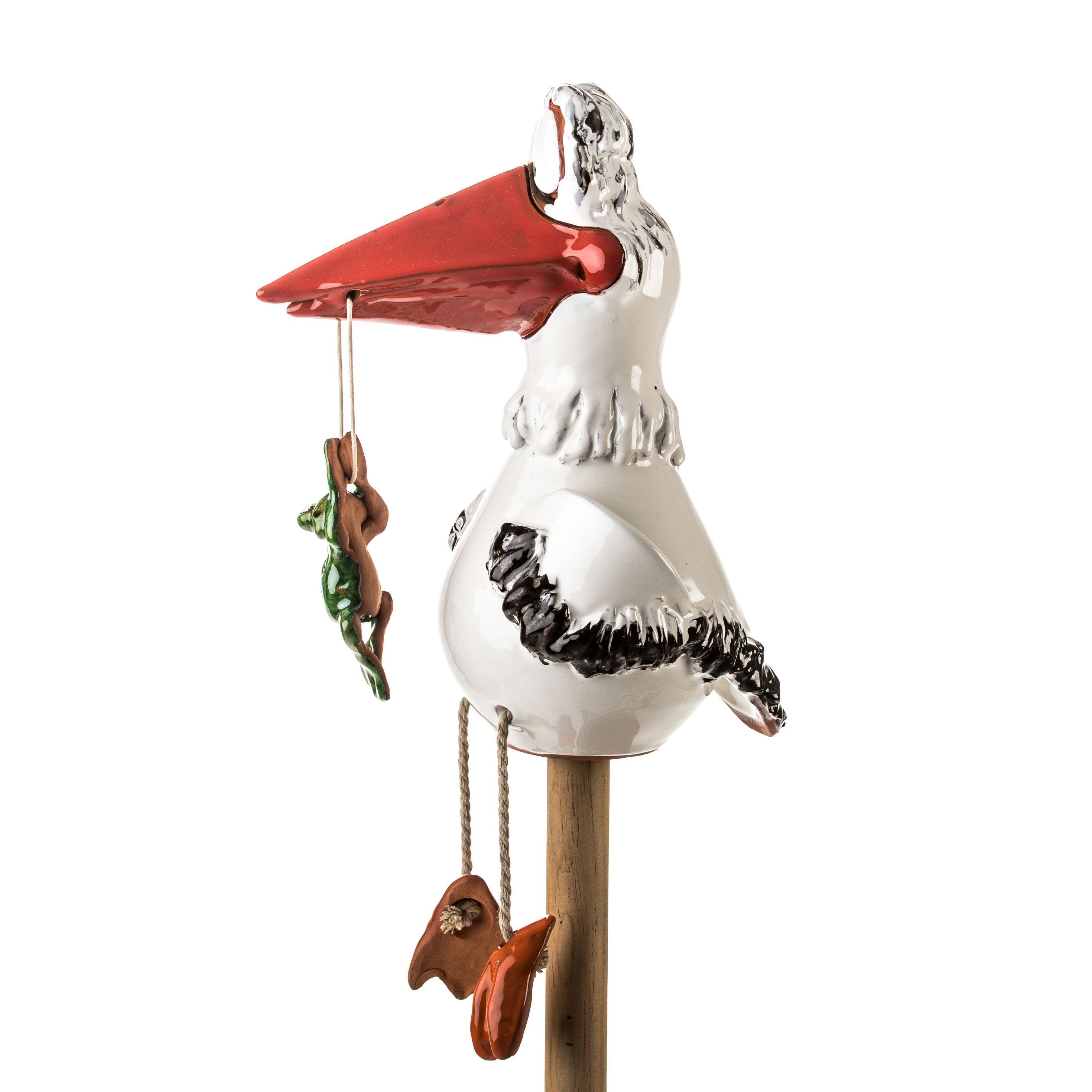 Storch Gartenstecker Studioaufnahme Detail