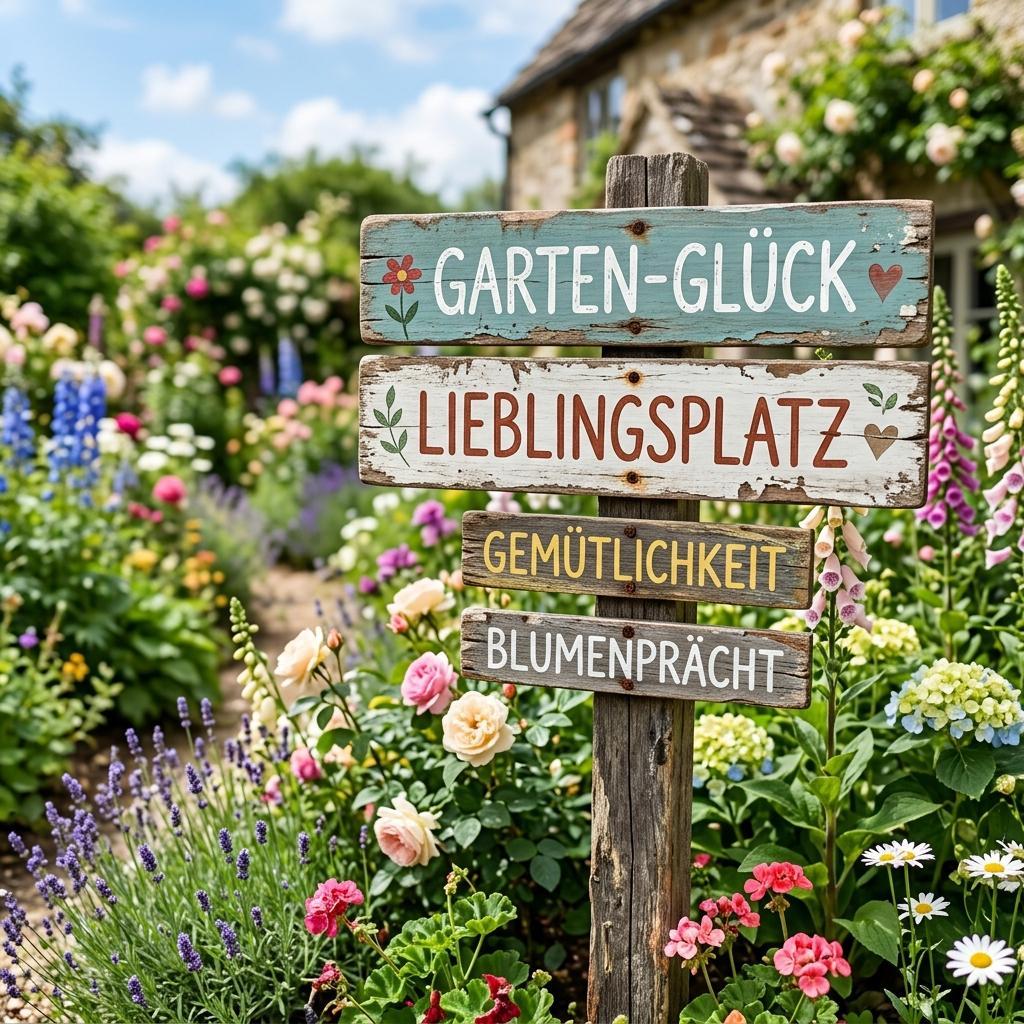 Holz Wegweiser Lieblingsplatz Gartenstecker