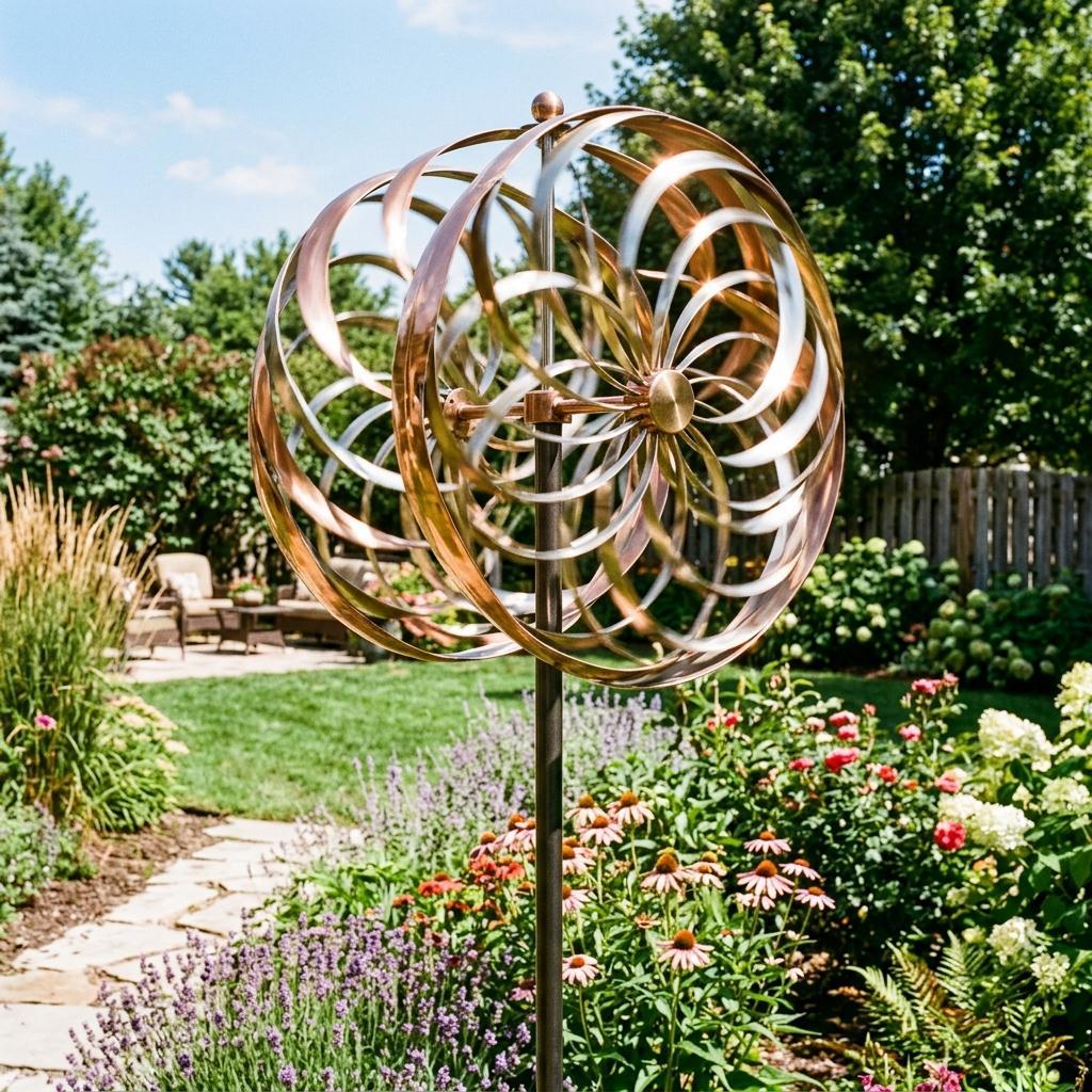 Kinetisches Windspiel Dual-Spirale Metall